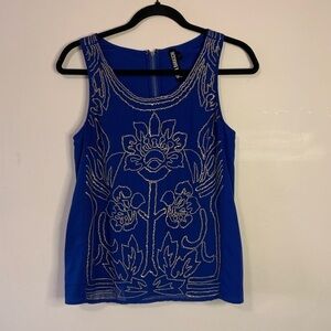 Yoana Baraschi Sequin Floral Sleeveless Blouse